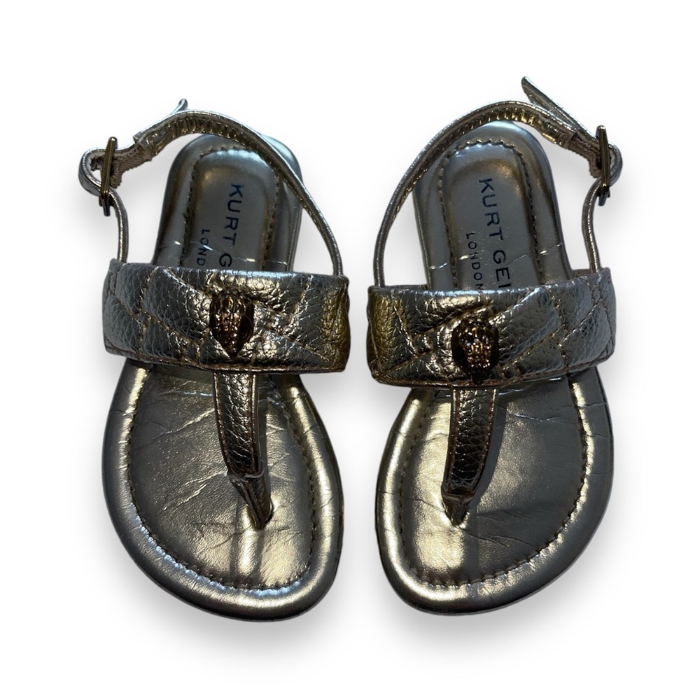 Gold Metallic Kurt Geiger Mini Kensington T-Bar Sandal